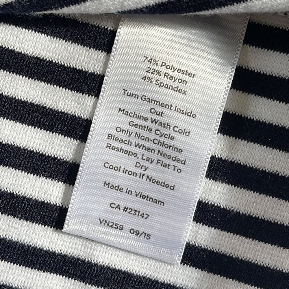 Talbot’s Fit & Flare Jersey Nautical Striped Sleeveless Dress. Size S Petite - Picture 11 of 12